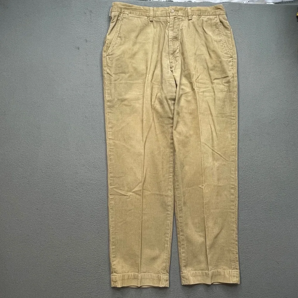 Polo Ralph Lauren Men Corduroy Pants 35/30 Tan Prospect Pant Cotton Classic